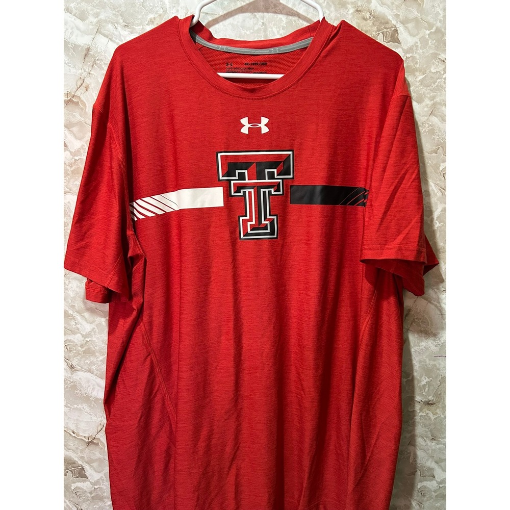 Under Armour Texas Tech Red Raiders HeatGear Red T-Shirt Mens 2XL Loose Fit